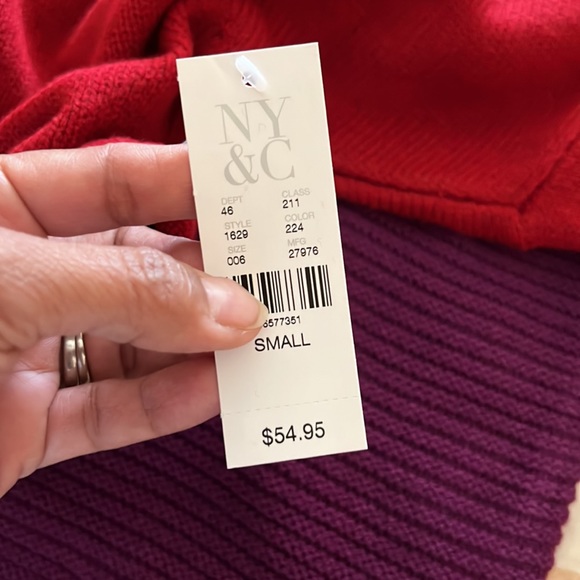 NWT New York and Company Colorblock Mock Funnel Neck Sweater - Picture 4 of 10